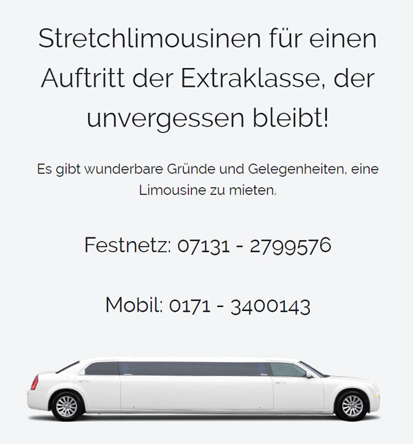 Limousinen mieten für 74366 Kirchheim (Neckar)